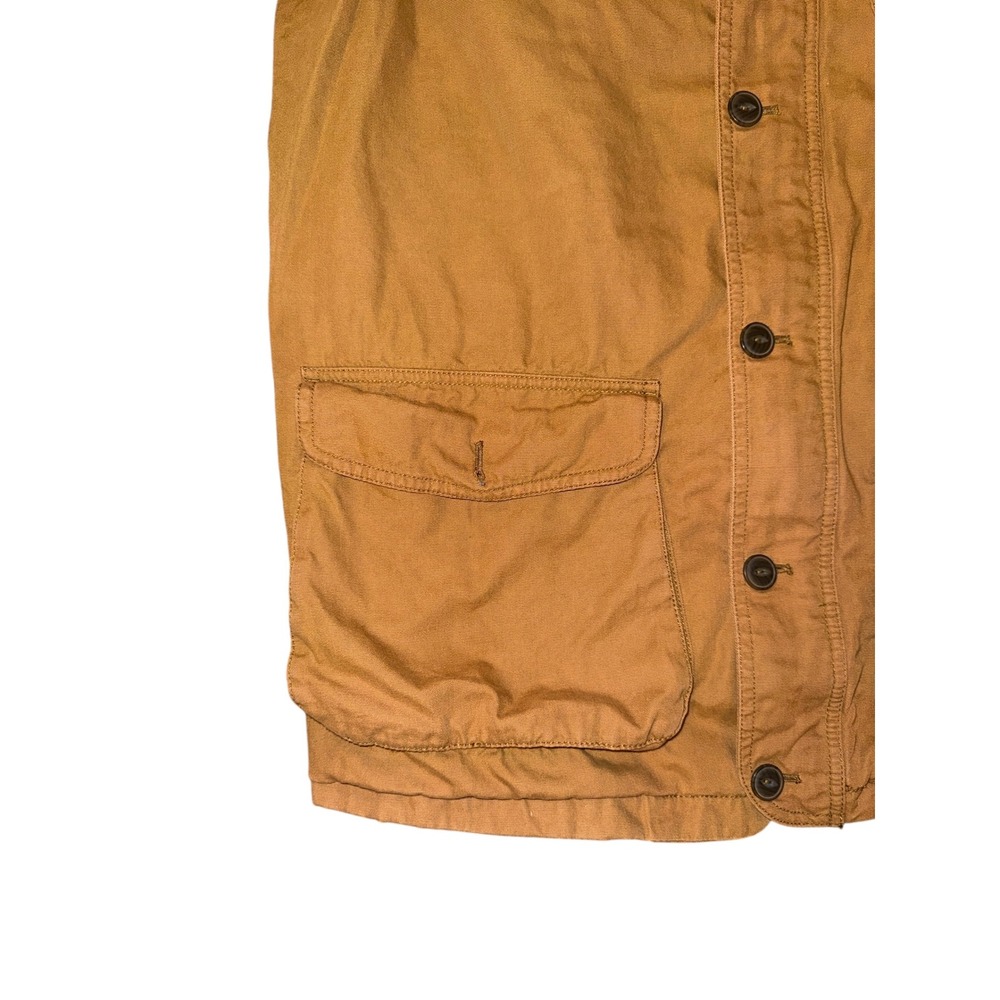 Orvis Field Jacket Mens Size M Brown Plaid Lined Corduroy Collar Canvas - Picture 8 of 8